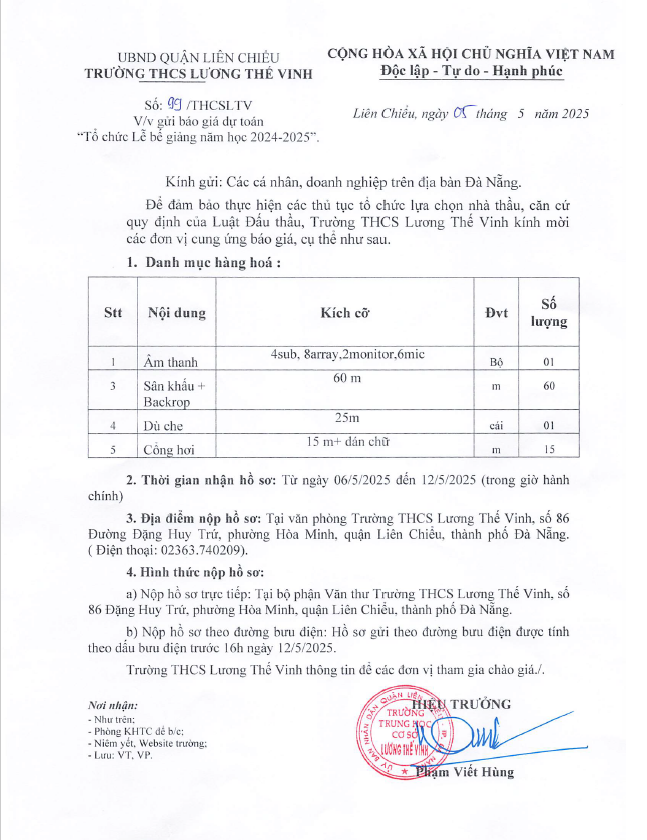 BÁO GIÁ ÂM THANH, DÙ BẾ GIẢNG